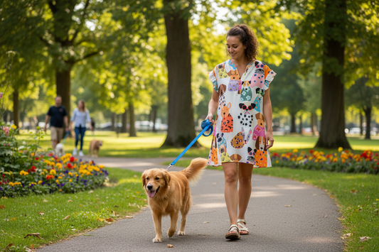 Woman’s Mini Dog Dress With Ruffle Sleeves