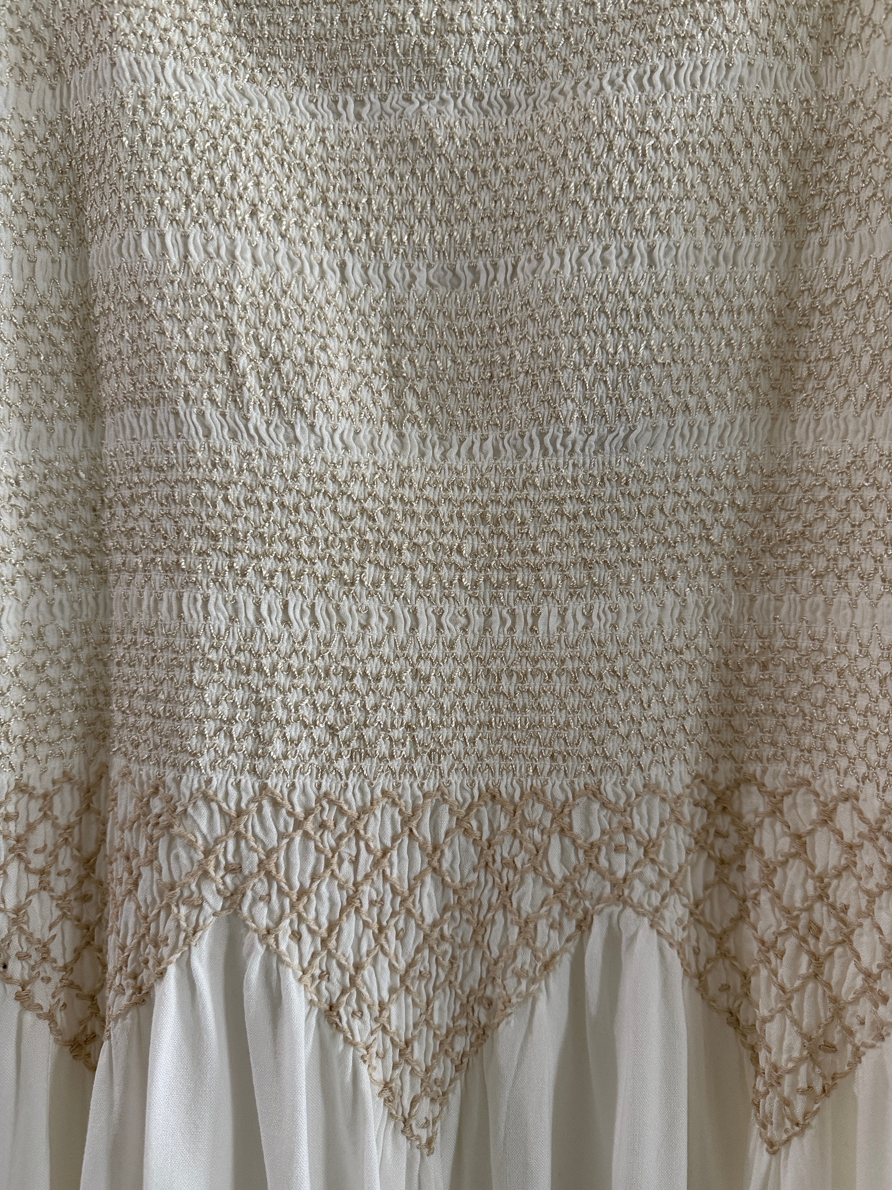 Sincerely Jules Cream Crochet Top Midi Dress