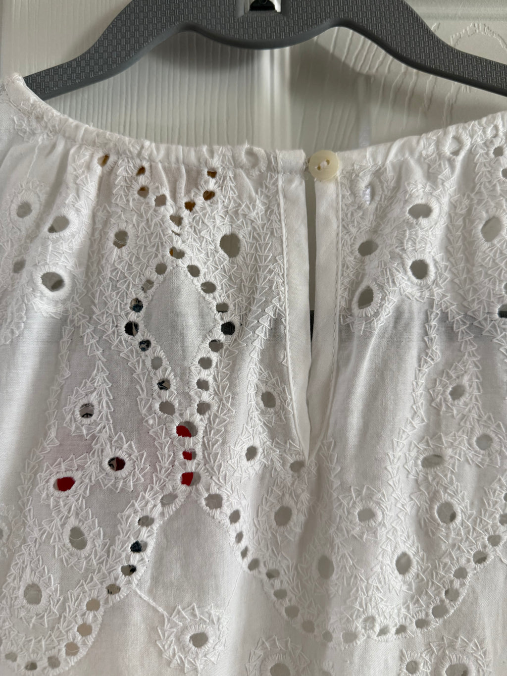 Broderie Eyelet White Short Sleeve Blouse