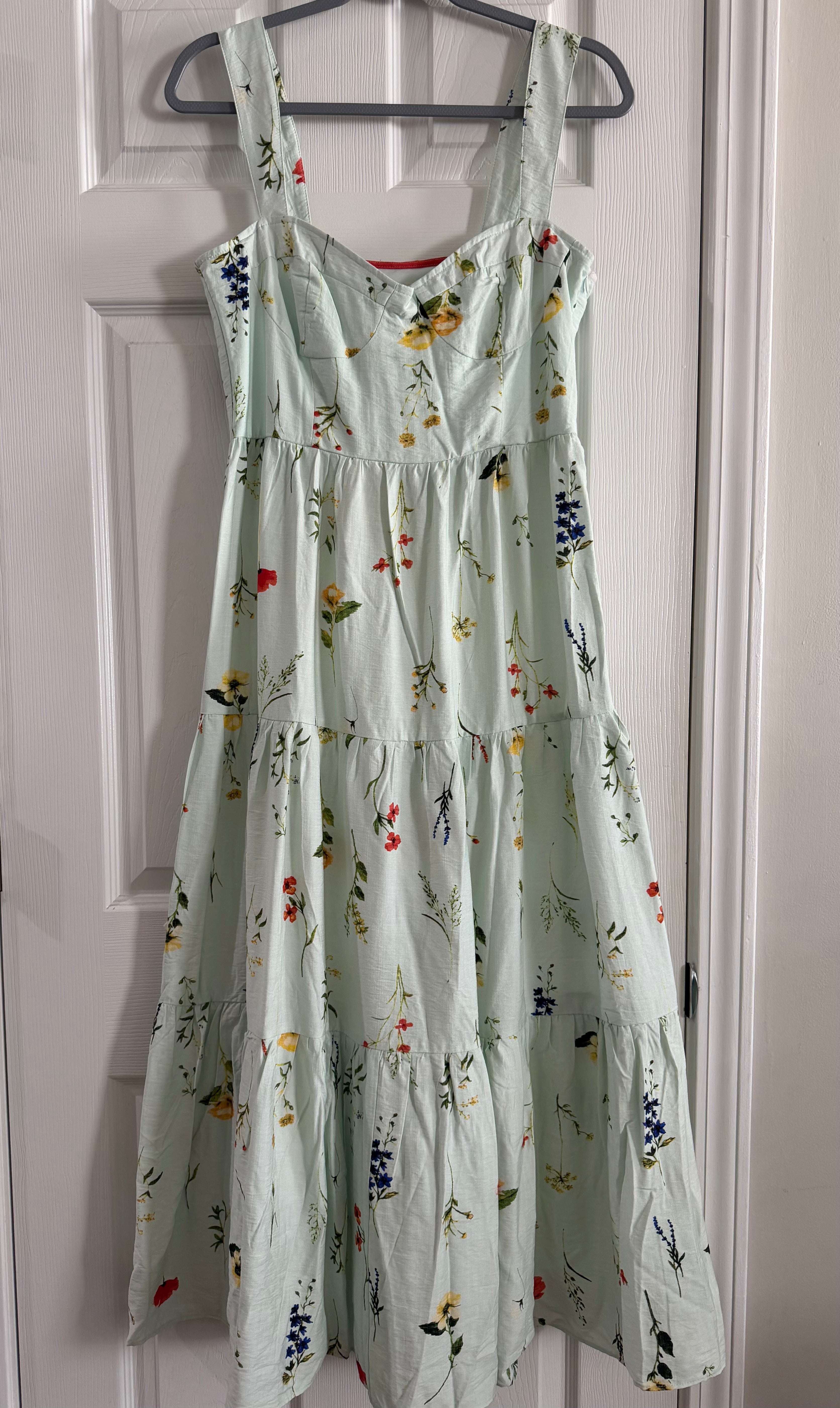 Umgee Mint Green Floral Tiered Sundress