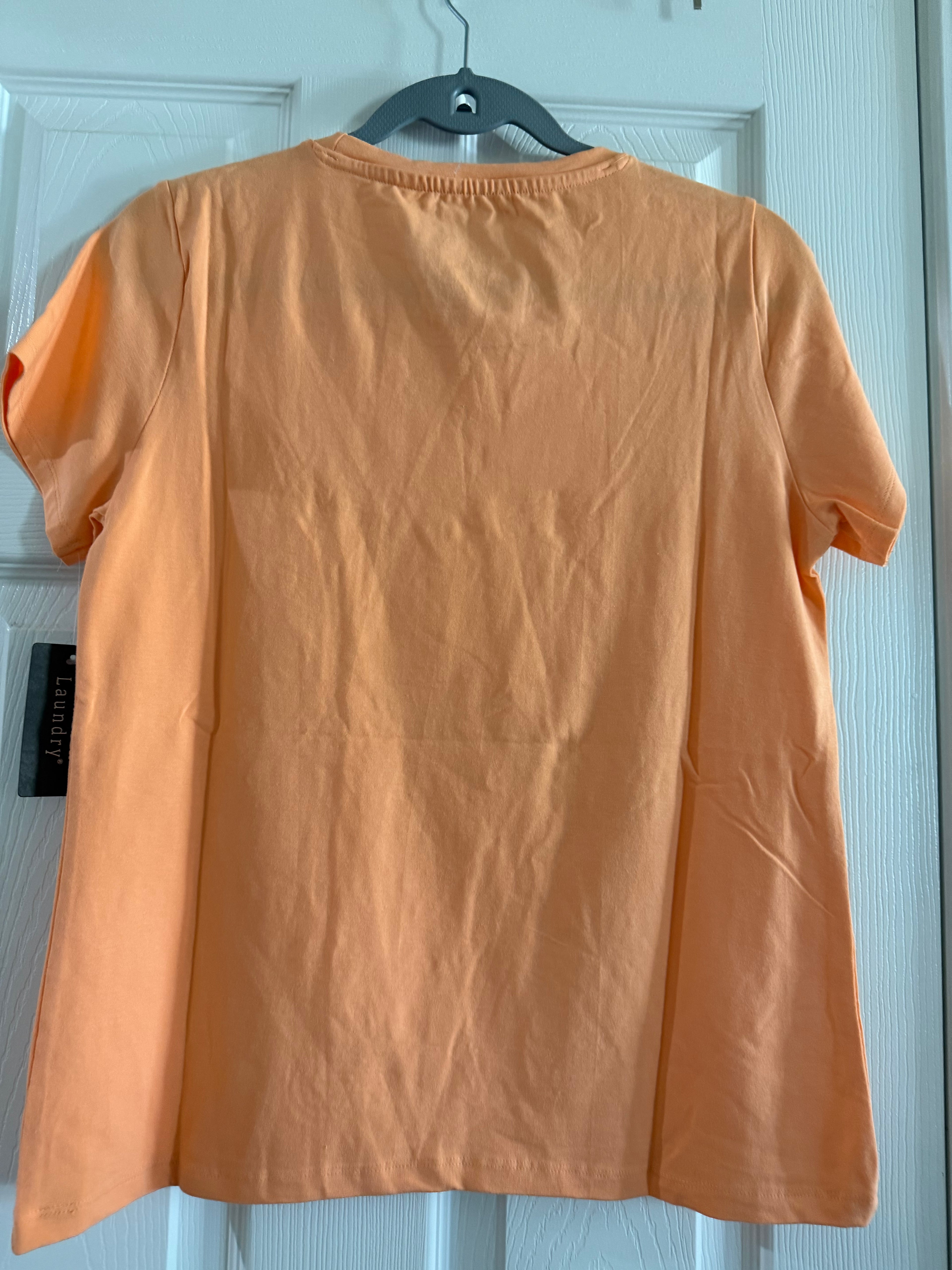 New York Laundry Orange Short-Sleeve Women’s Tee with Colorful Sea Life