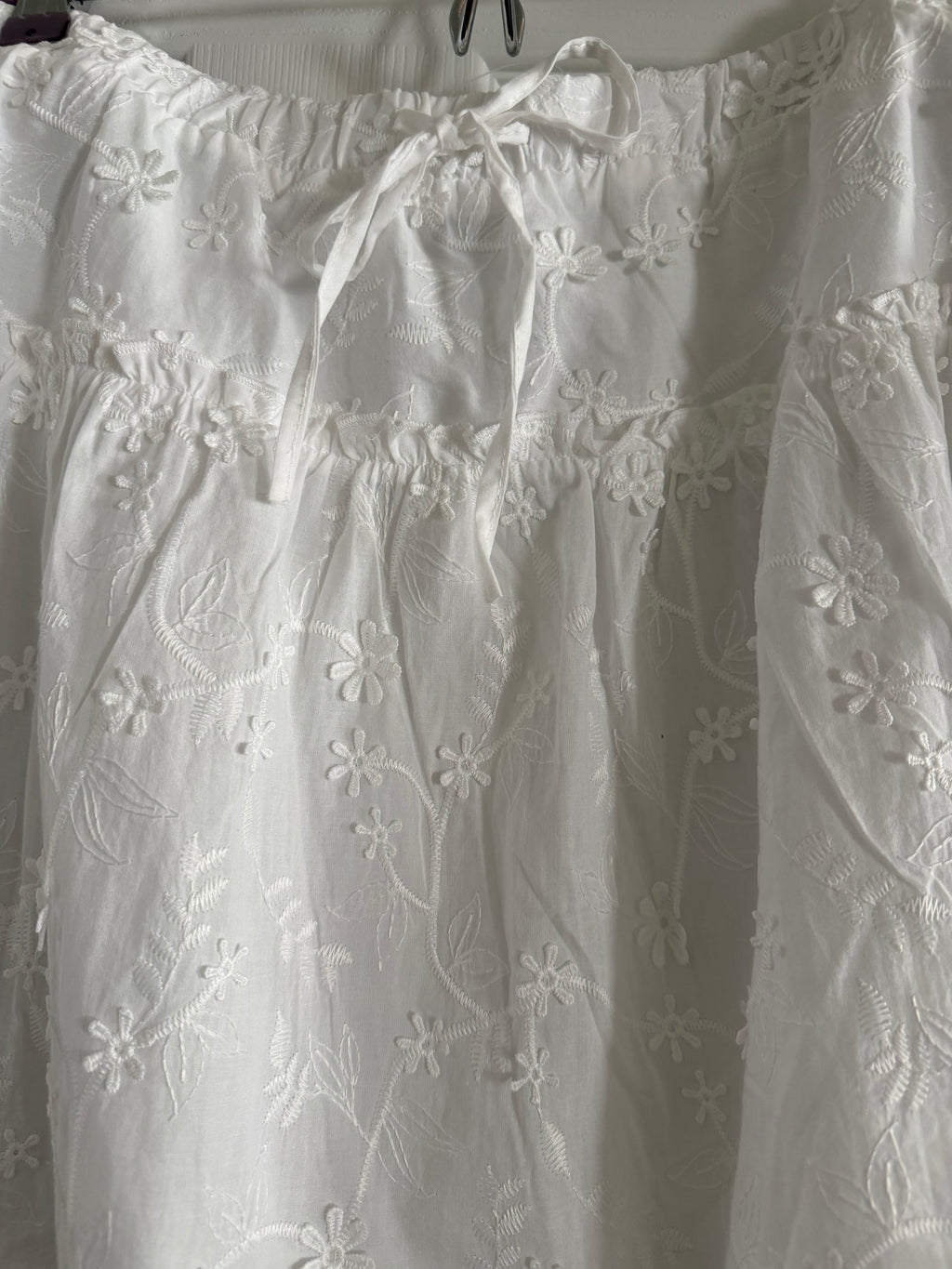 White Floral Eyelet Mini Skirt