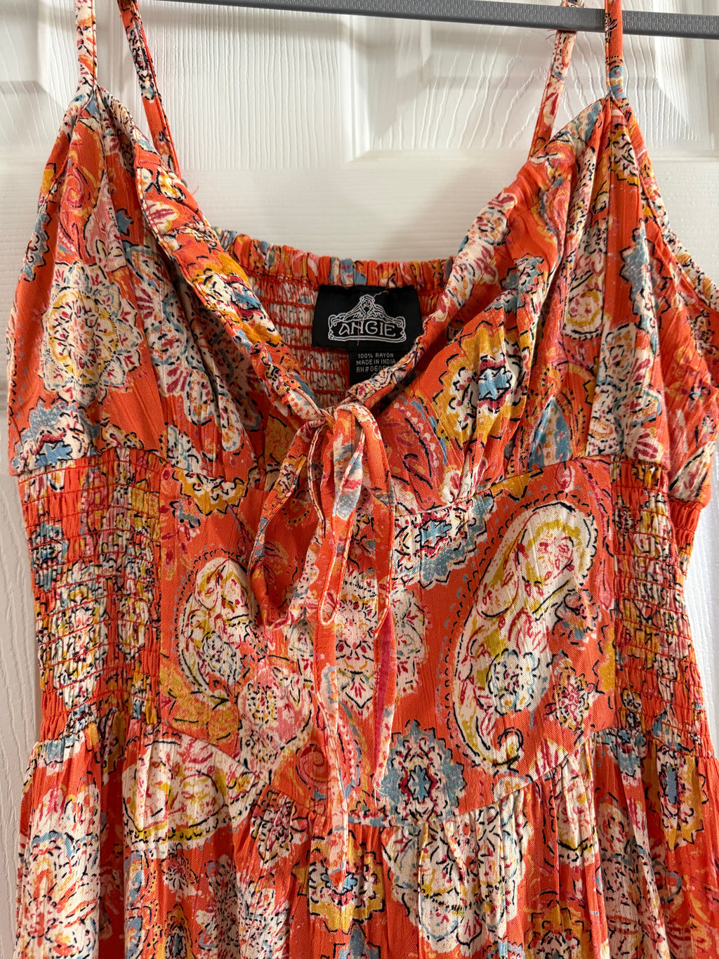 Orange Paisley Tiered Maxi Dress