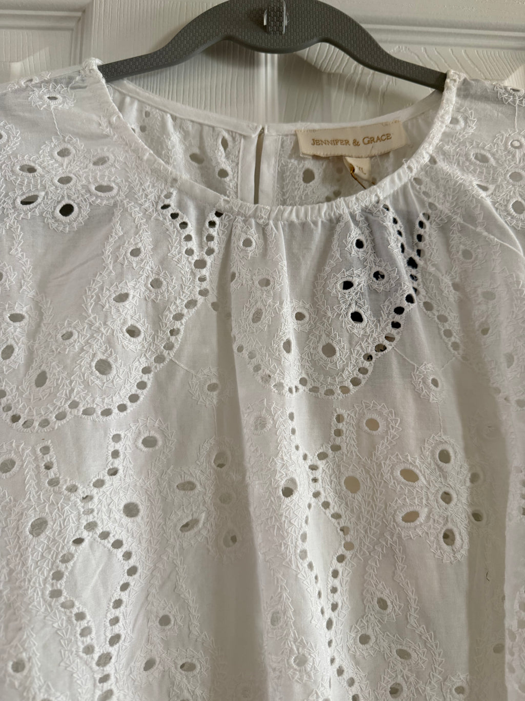 Broderie Eyelet White Short Sleeve Blouse