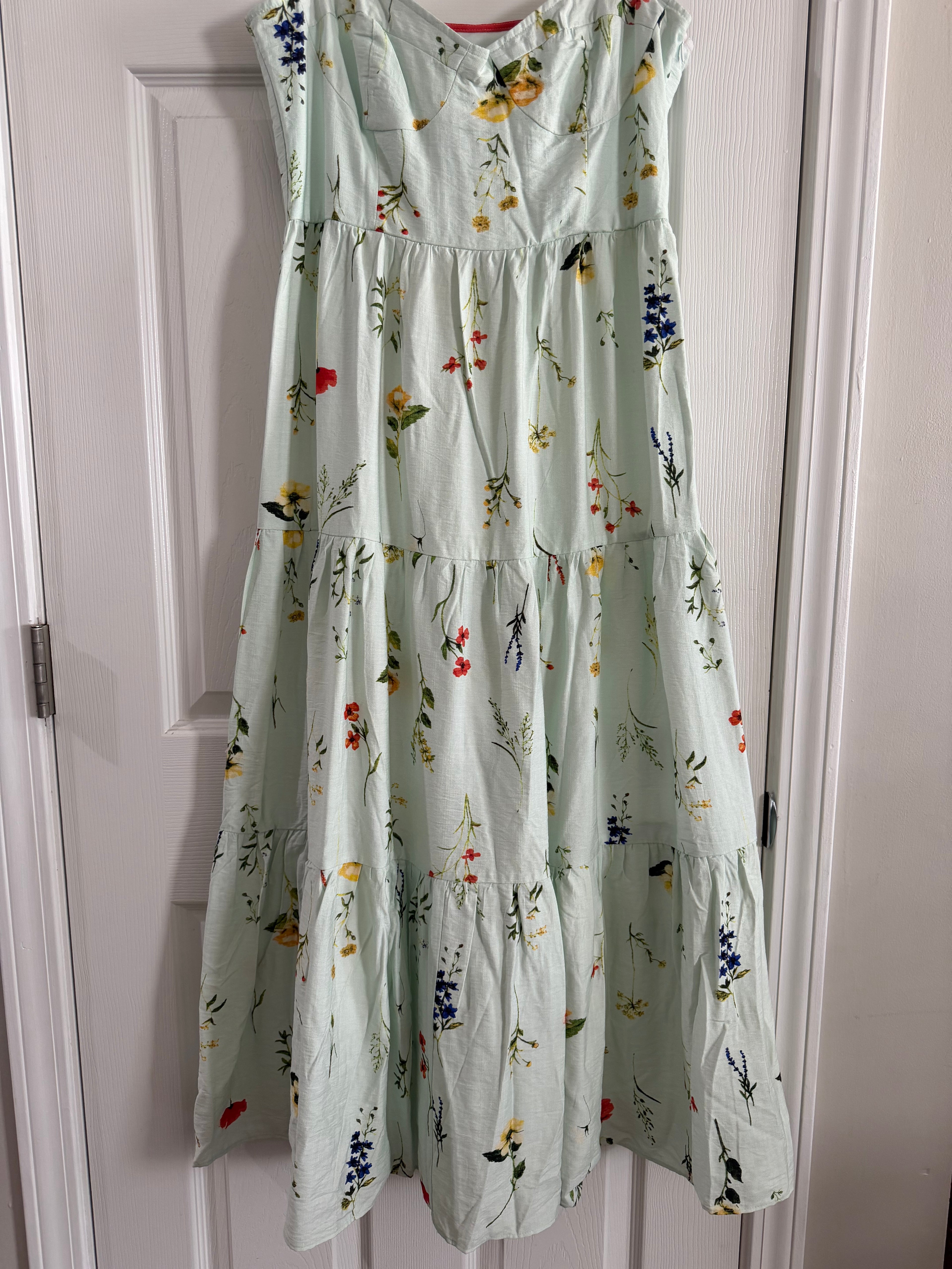 Umgee Mint Green Floral Tiered Sundress