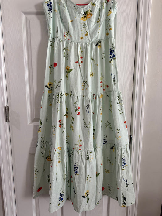 Umgee Mint Green Floral Tiered Sundress