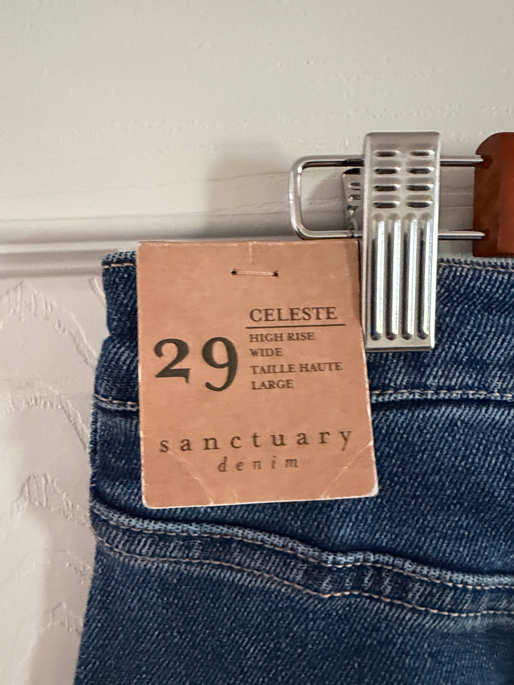 Sanctuary Wide-Leg Jeans in Dark Blue Wash