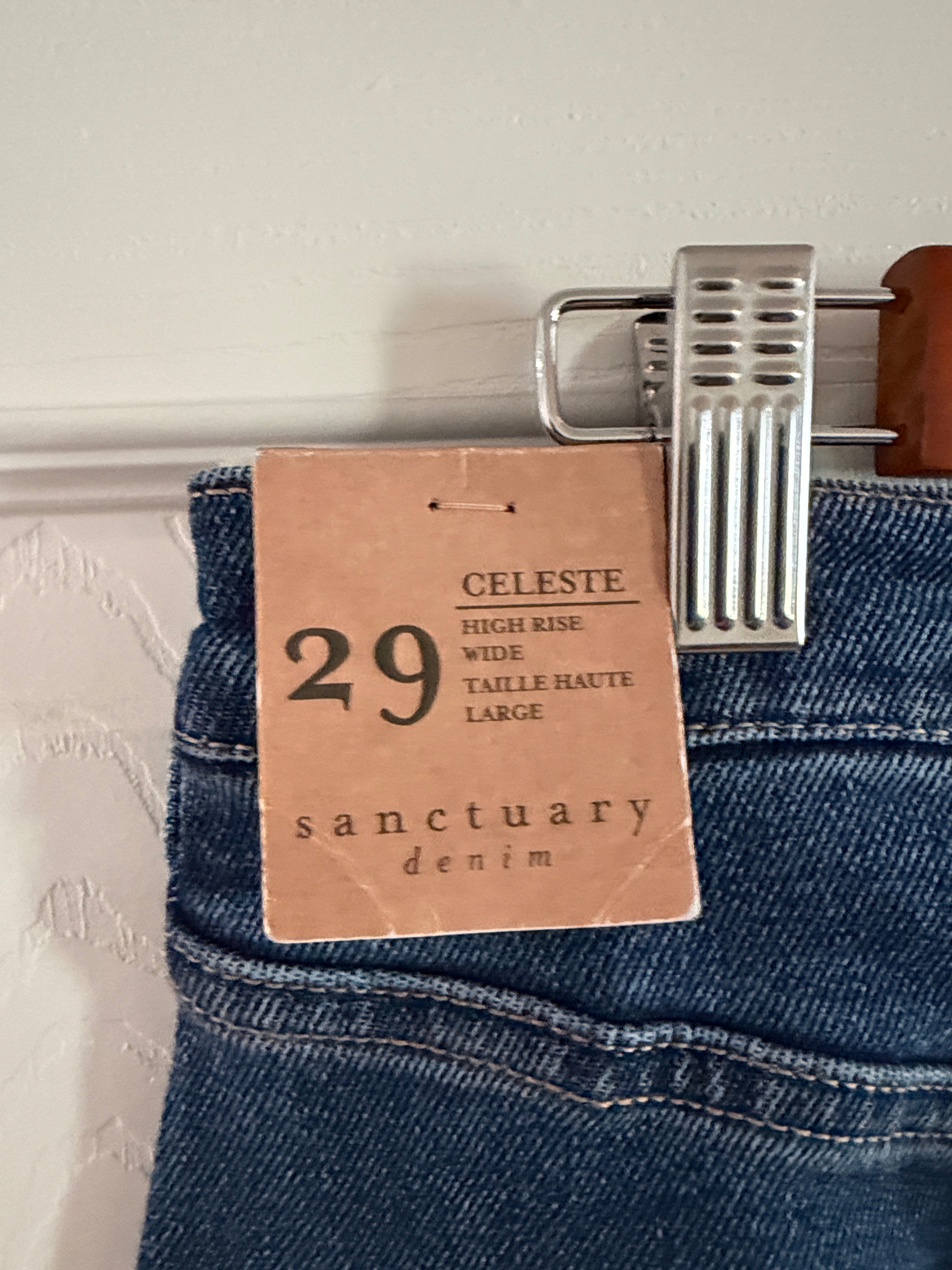 Sanctuary Wide-Leg Jeans in Dark Blue Wash
