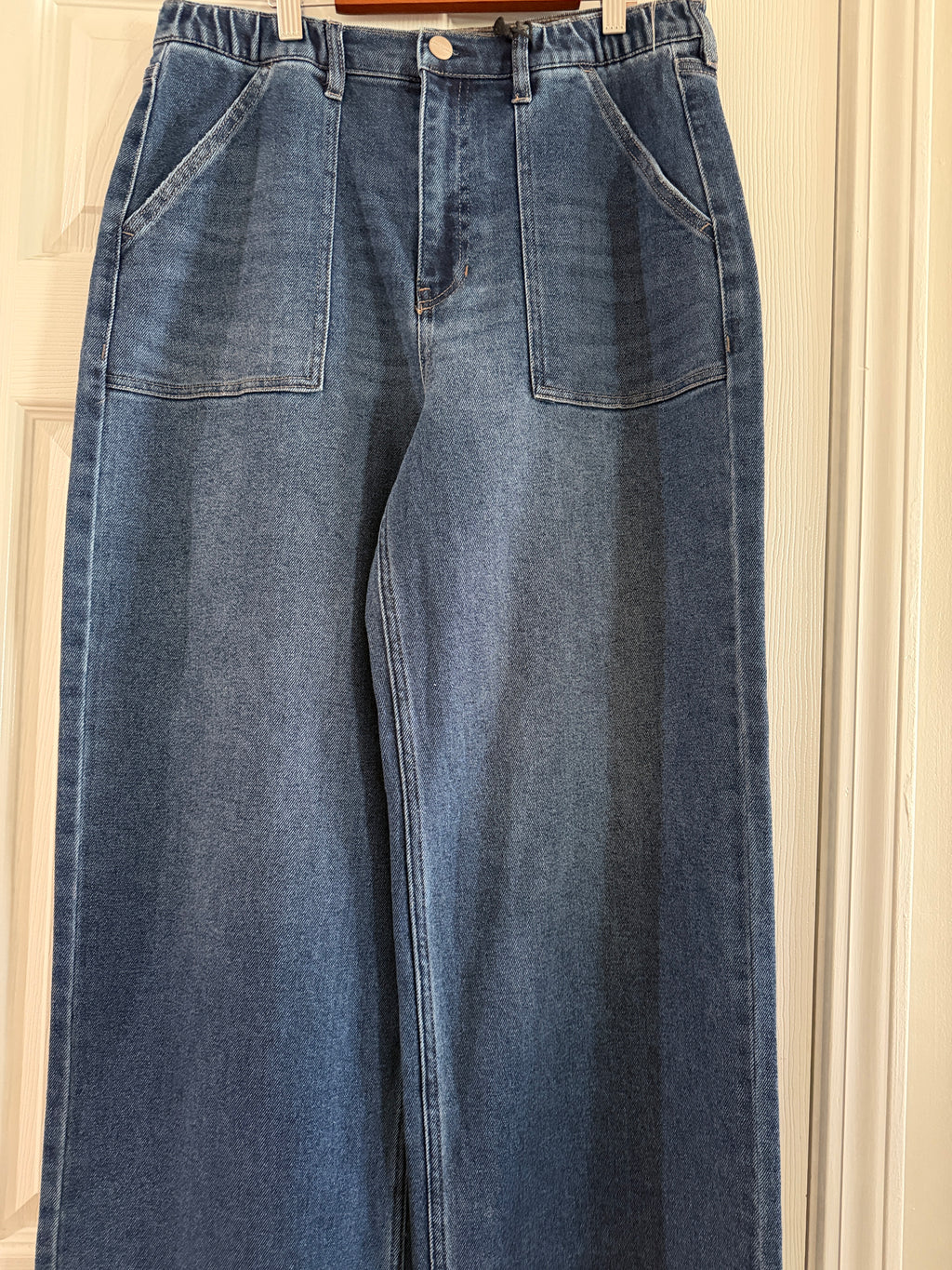 Sanctuary Wide-Leg Jeans in Dark Blue Wash