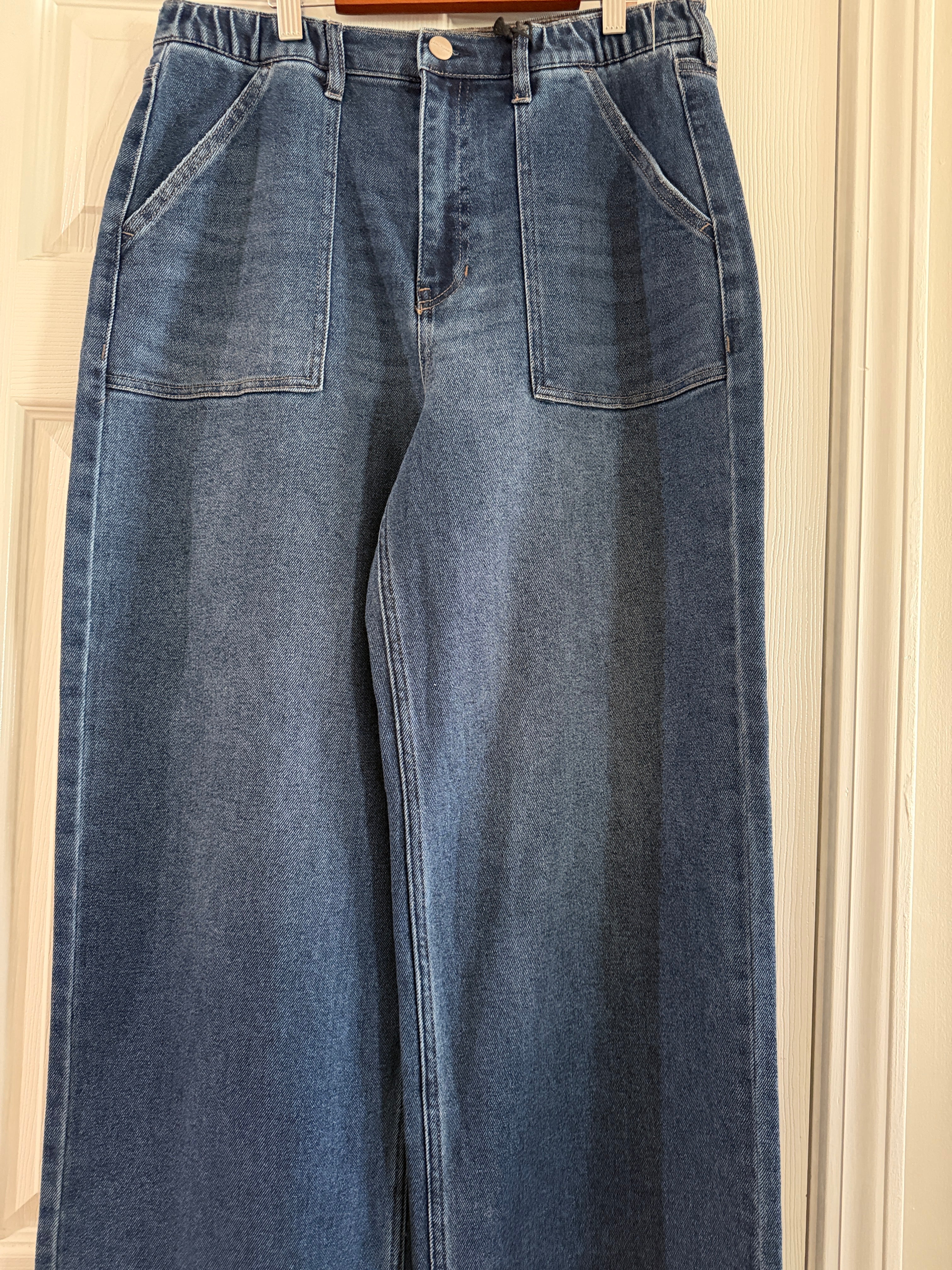 Sanctuary Wide-Leg Jeans in Dark Blue Wash