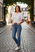 Broderie Eyelet White Short Sleeve Blouse