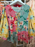 Jodifl Multicolor Floral Patchwork Tie-Front Top
