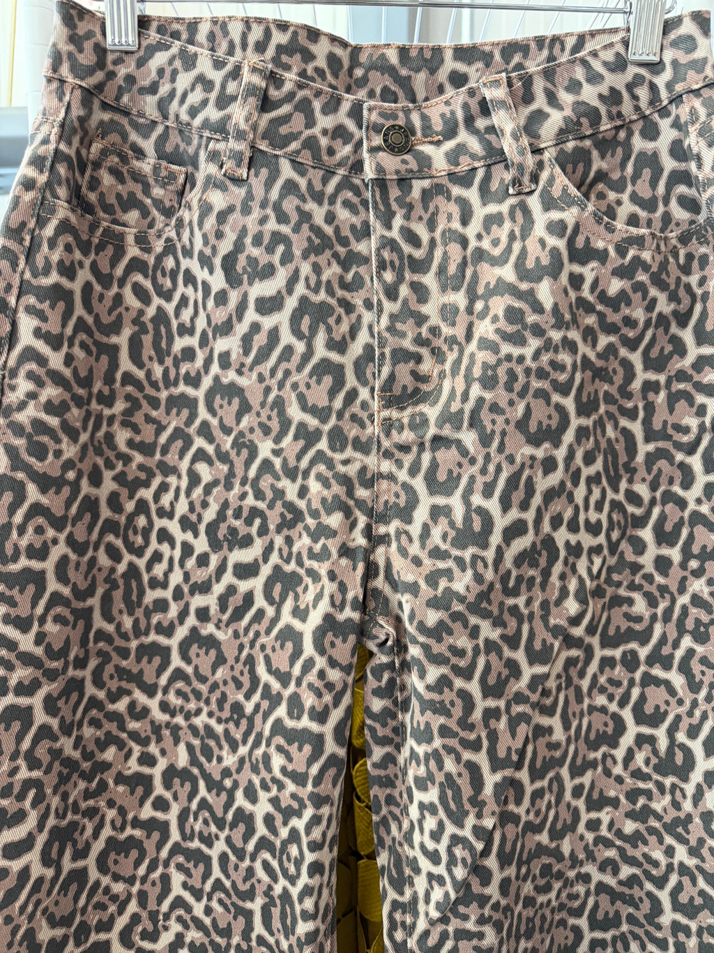Leopard Print Wide Leg Pants - Taupe & Black