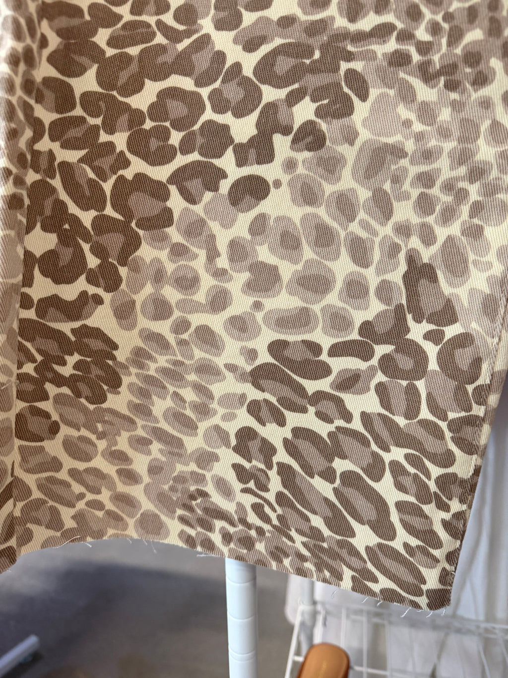 Oat New York High-Rise Wide-Leg Jeans in Tan and Brown Leopard Print