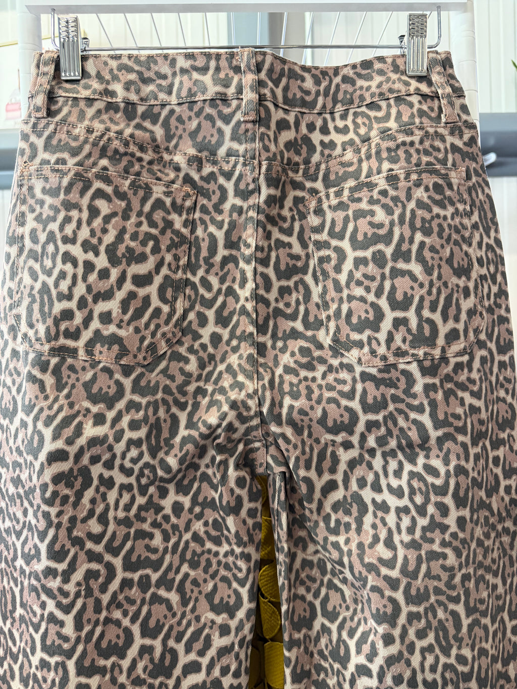 Leopard Print Wide Leg Pants - Taupe & Black