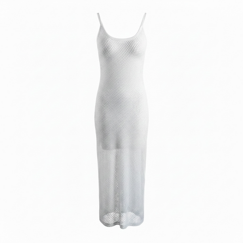 Forever 21 White Mesh Slip Maxi Dress