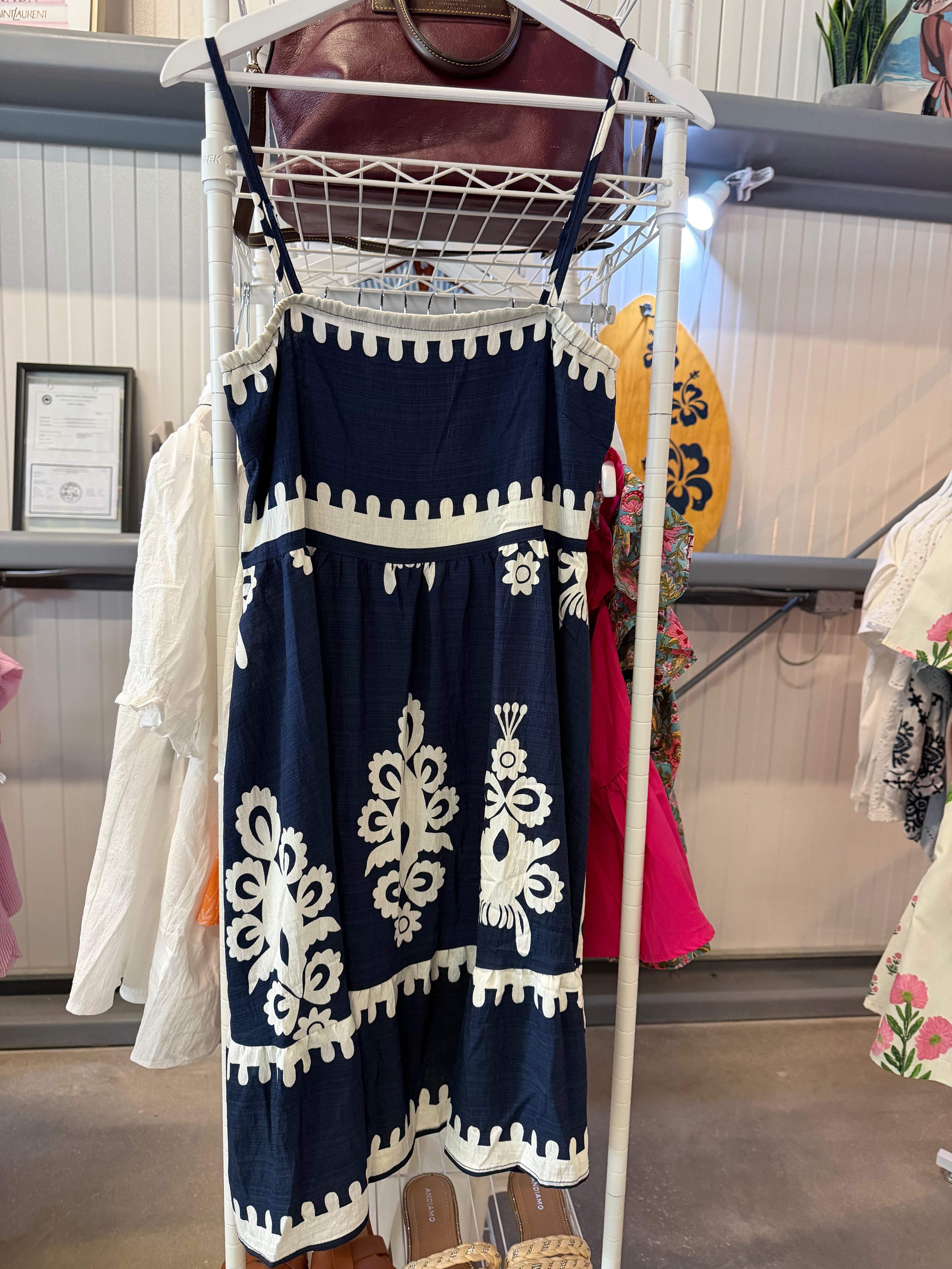 Navy Blue Spaghetti Dress