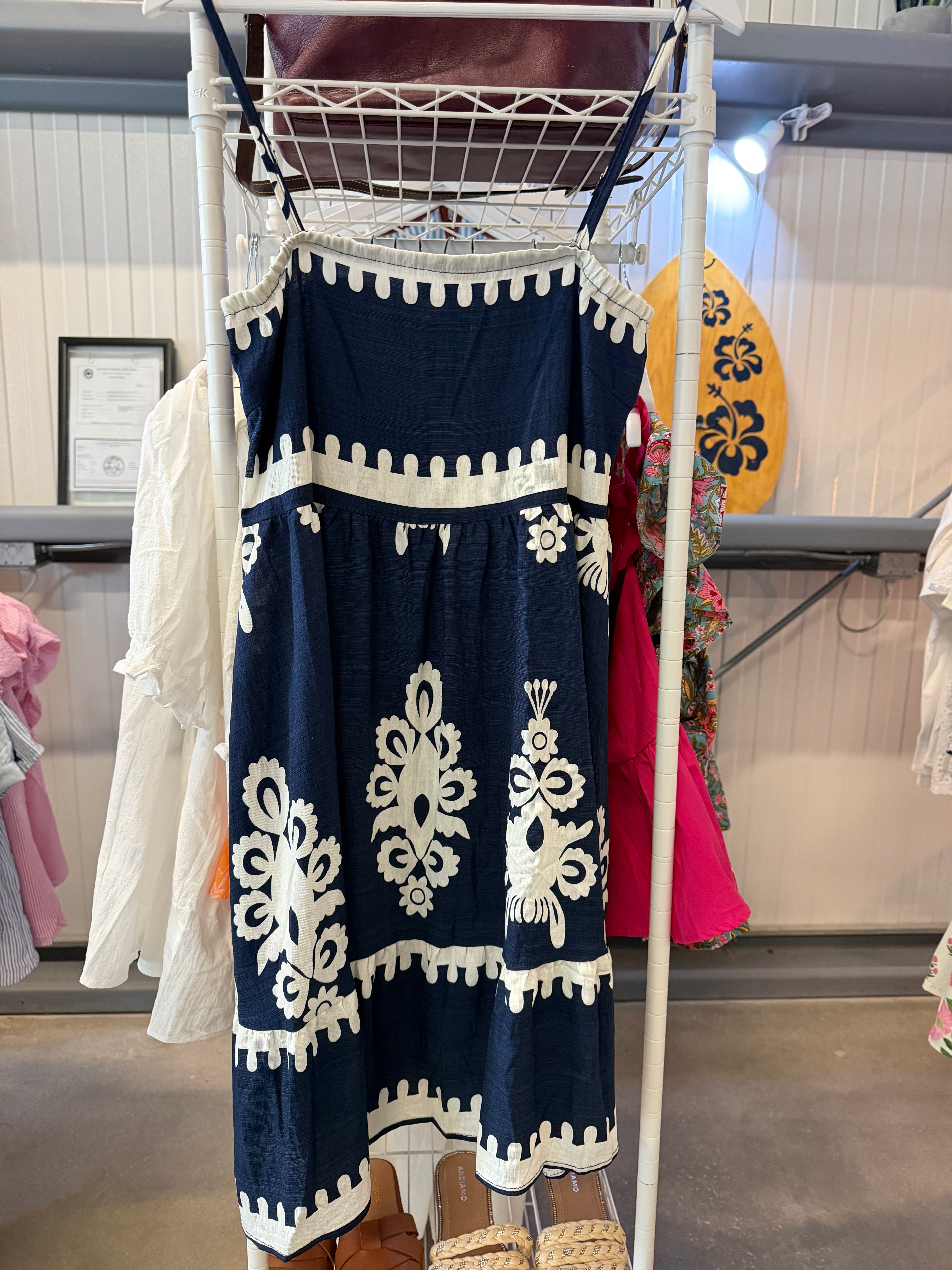 Navy Blue Spaghetti Dress