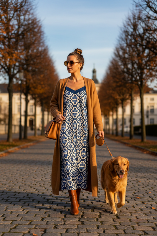 Kindred Blue Printed Sleeveless Maxi Dress