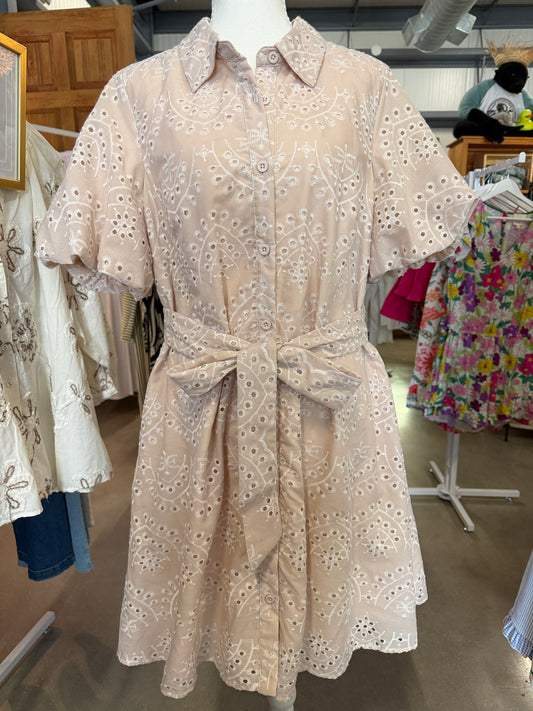 Sam Edelman Embroidered Mini Dress in Blush Pink